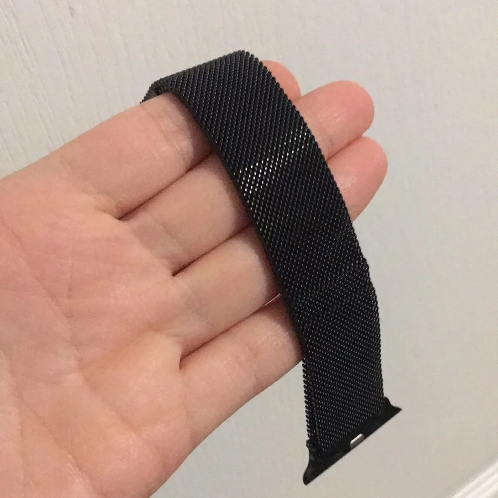 Black Steel Mesh Apple Watch Band